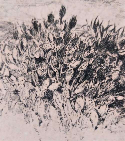 LISTED ARTIST CHARLES ERNEST PEERS! (1875-1944) PENCIL SKETCH OF A BASUTOLAND LANDSCAPE