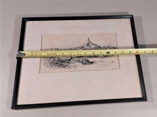 LISTED ARTIST CHARLES ERNEST PEERS! (1875-1944) PENCIL SKETCH OF A BASUTOLAND LANDSCAPE