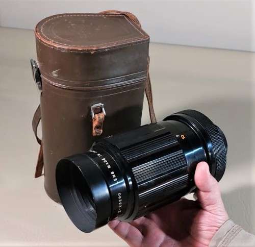 VINTAGE 1960S SIGMA 500MM F:8 TELEPHOTO LENS MADE IN JAPAN WITH ORIGINAL LEATHER CASE
