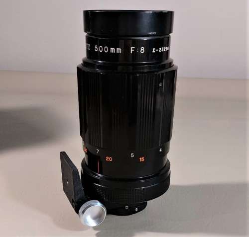 VINTAGE 1960S SIGMA 500MM F:8 TELEPHOTO LENS MADE IN JAPAN WITH ORIGINAL LEATHER CASE