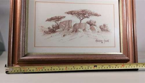 MALACHI SMITH!! (1948-2012) SA GRANDMASTER ORIGINAL SKETCH OF AN ROCKY OUTCROP SIGNED BY ARTIST 1986