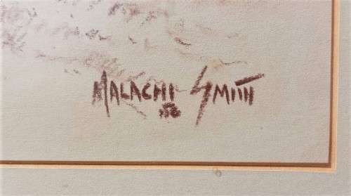 MALACHI SMITH!! (1948-2012) SA GRANDMASTER ORIGINAL SKETCH OF AN ROCKY OUTCROP SIGNED BY ARTIST 1986