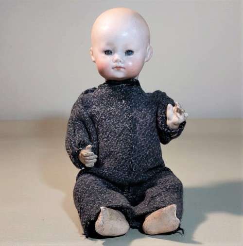 VERY RARE ANTIQUE 1920S HERMANN STEINER BYE LO BABY BISQUE DOLL MARKED GERMANY HS 245
