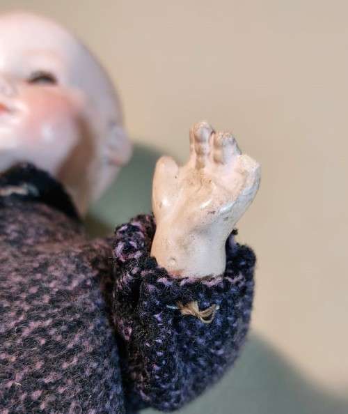 VERY RARE ANTIQUE 1920S HERMANN STEINER BYE LO BABY BISQUE DOLL MARKED GERMANY HS 245