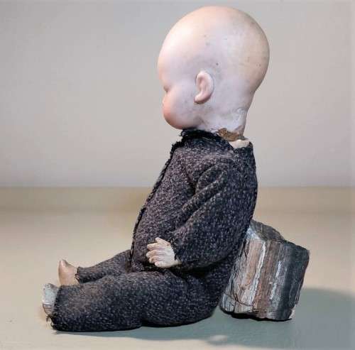 VERY RARE ANTIQUE 1920S HERMANN STEINER BYE LO BABY BISQUE DOLL MARKED GERMANY HS 245