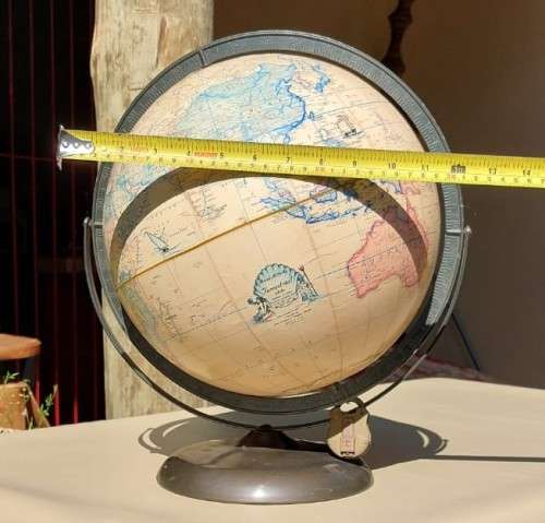 RAND MCNALLYS HISTORICAL SHIPS GLOBE FROM THE 1970S - RARE LARGE 30CM DIAMETER GLOBE MADE IN THE USA
