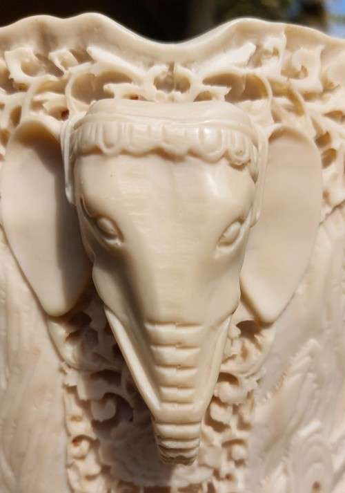 CHINESE INSPIRED RESIN MARBLE COMPOSITE CHINOISERIE VASE MADE IN ITALY