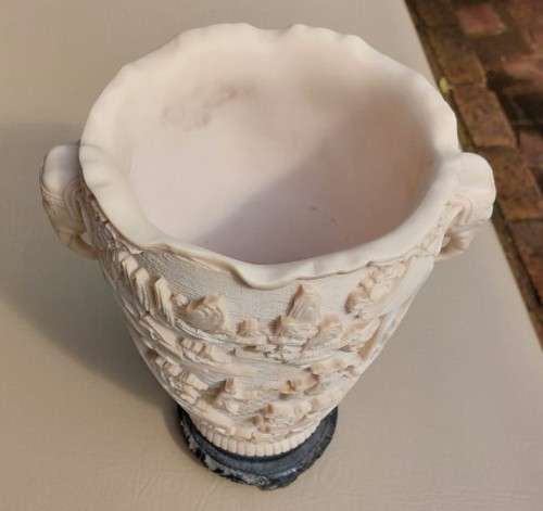 CHINESE INSPIRED RESIN MARBLE COMPOSITE CHINOISERIE VASE MADE IN ITALY