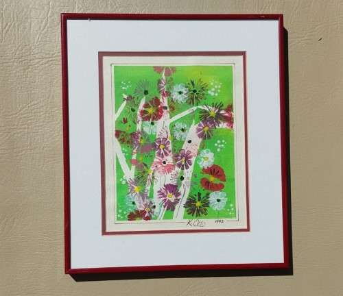 AN 1992 K OTTO (SORRY NOT OTTO KLAR) ORIGINAL WATERCOLOUR FLORAL PAINTING