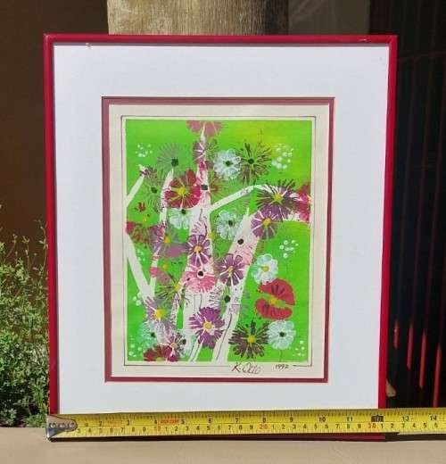 AN 1992 K OTTO (SORRY NOT OTTO KLAR) ORIGINAL WATERCOLOUR FLORAL PAINTING