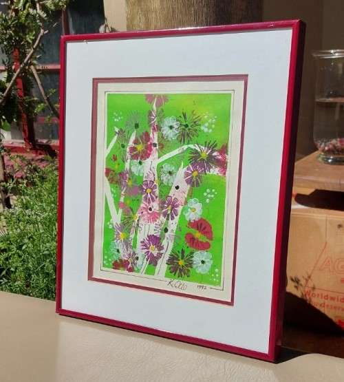 AN 1992 K OTTO (SORRY NOT OTTO KLAR) ORIGINAL WATERCOLOUR FLORAL PAINTING
