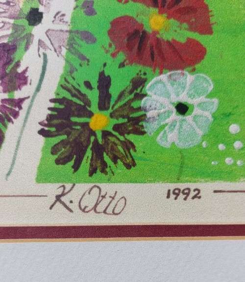 AN 1992 K OTTO (SORRY NOT OTTO KLAR) ORIGINAL WATERCOLOUR FLORAL PAINTING