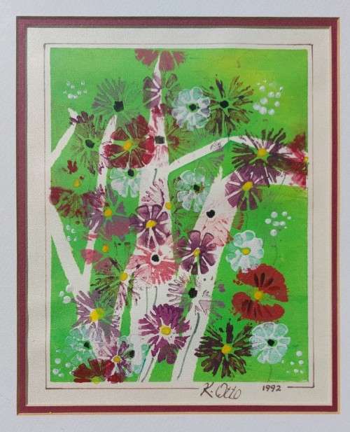 AN 1992 K OTTO (SORRY NOT OTTO KLAR) ORIGINAL WATERCOLOUR FLORAL PAINTING