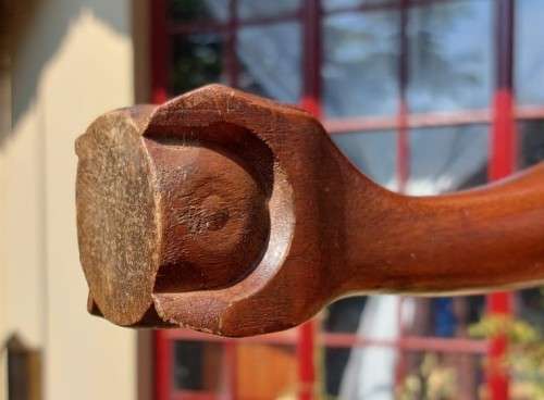 AWESOME TEAK BALL AND CLAW FEET COFFEE TABLE - 90CM WIDE 43CM DEEP 38CM HIGH