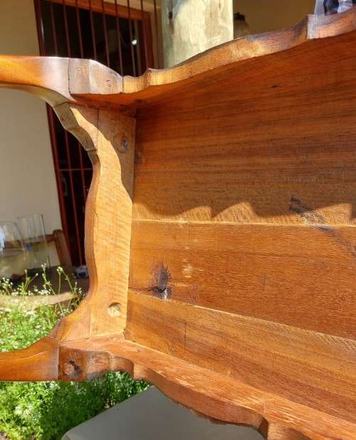 AWESOME TEAK BALL AND CLAW FEET COFFEE TABLE - 90CM WIDE 43CM DEEP 38CM HIGH