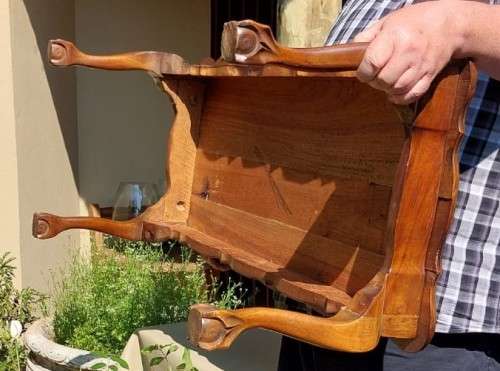 AWESOME TEAK BALL AND CLAW FEET COFFEE TABLE - 90CM WIDE 43CM DEEP 38CM HIGH