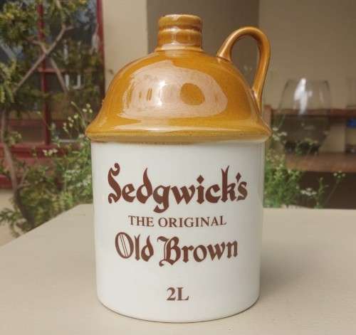 SEDGWICKS THE ORIGINAL OLD BROWN SHERRY 2L CERAMIC JUG 22CM HIGH WITH HANDLE
