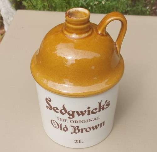 SEDGWICKS THE ORIGINAL OLD BROWN SHERRY 2L CERAMIC JUG 22CM HIGH WITH HANDLE