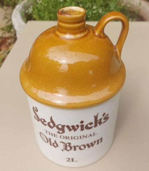 SEDGWICKS THE ORIGINAL OLD BROWN SHERRY 2L CERAMIC JUG 22CM HIGH WITH HANDLE