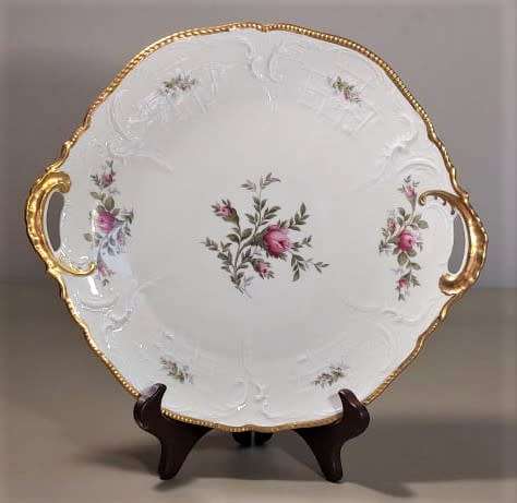 RARE 1940S ROSENTHAL SELB GERMANY SANSSOUCI PLATE WITH TWO HANDLES LARGE 32CM WIDE