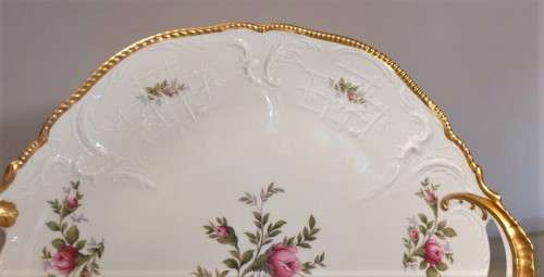 RARE 1940S ROSENTHAL SELB GERMANY SANSSOUCI PLATE WITH TWO HANDLES LARGE 32CM WIDE