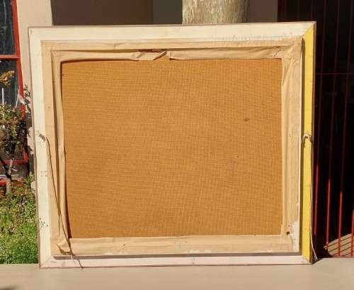 ORIGINAL ROSSINI ITALIAN COASTAL VILLA WITH SAILBOATS OIL ON BOARD LARGE 72CM W 62CM H