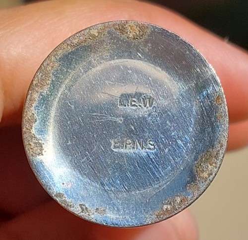 HEAVY LITTLE L.E.W. SILVERPLATED SALT AND PEPPER SHAKERS