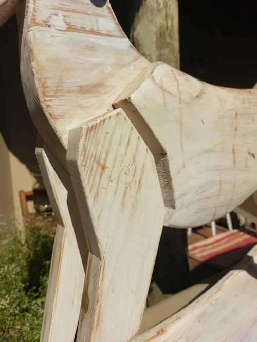 VINTAGE WOODEN ROCKING HORSE LARGE 80CM HIGH 90CM WIDE