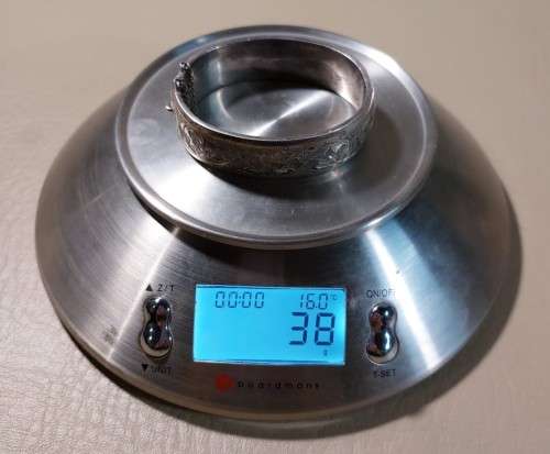 VINTAGE 1950S CANDIDA JOE CALAFATO DESIGNED STERLING SILVER BANGLE (38G)