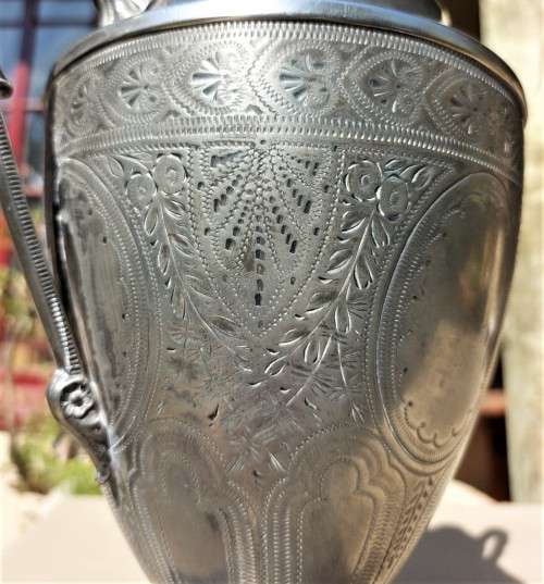 ANTIQUE 140 YEAR OLD NODDER AND SONS SHEFFIELD BRITTANIA METAL HOT WATER AND TEA URN