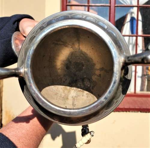 ANTIQUE 140 YEAR OLD NODDER AND SONS SHEFFIELD BRITTANIA METAL HOT WATER AND TEA URN