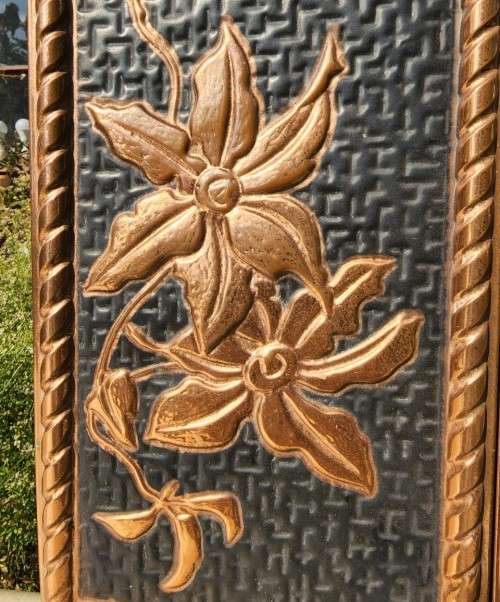PAIR OF VINTAGE COPPER WALL PLAQUES MADE IN HOLLAND  BUTTERFLY  WITH FLOWERS AND DUCKS FLYING SCENE