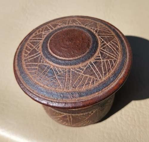 HAND DECORATED CLAY HUT SHAPED POT