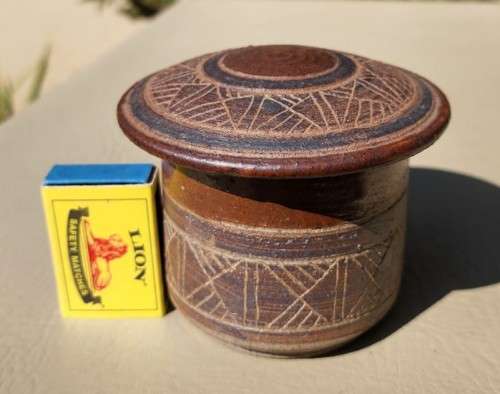 HAND DECORATED CLAY HUT SHAPED POT