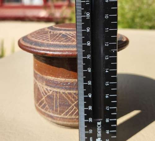 HAND DECORATED CLAY HUT SHAPED POT