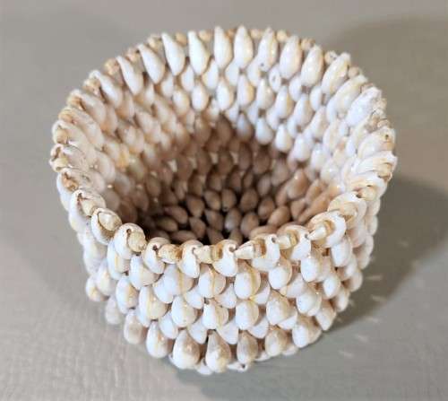 BOHO COWRIE SHELL BASKET BOWL