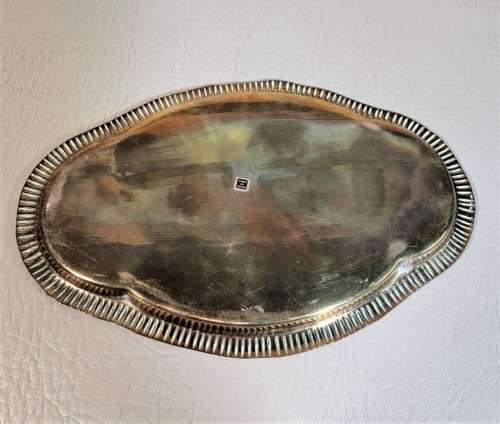 BEAUTIFUL INDIAN MADE BRASS SUGAR POT AND CREAMER ON TRAY