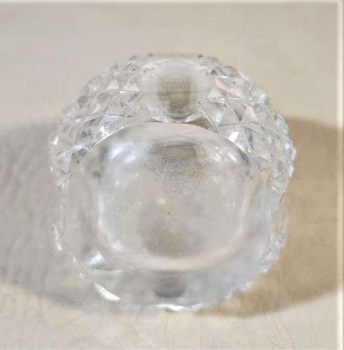 NINETY YEAR OLD 1932 HENRY PERKINS and SONS CUT GLASS SCENT BOTTLE WITH STERLING SILVER COLLAR