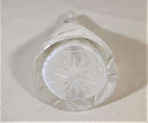 A 1910 DAVID LOEBL SCHINDLER and CO STERLING SILVER COLLAR ON A TALL CYLINDRICAL GLASS SCENT BOTTLE