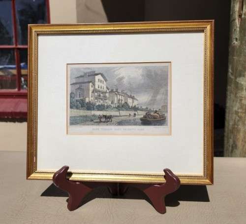 ANTIQUE 1820S SHEPHERD DESIGN AND RADCLIFF ENGRAVED PRINT WITH SOME HAND COLOURING  PARK VILLAGE