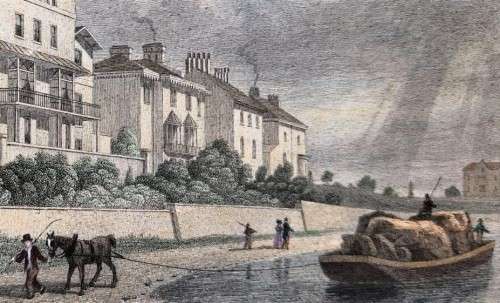 ANTIQUE 1820S SHEPHERD DESIGN AND RADCLIFF ENGRAVED PRINT WITH SOME HAND COLOURING  PARK VILLAGE