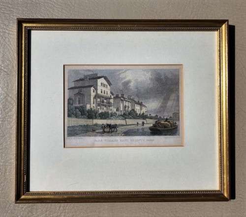 ANTIQUE 1820S SHEPHERD DESIGN AND RADCLIFF ENGRAVED PRINT WITH SOME HAND COLOURING  PARK VILLAGE