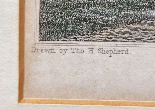 ANTIQUE 1820S SHEPHERD DESIGN AND RADCLIFF ENGRAVED PRINT WITH SOME HAND COLOURING  PARK VILLAGE