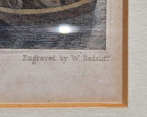 ANTIQUE 1820S SHEPHERD DESIGN AND RADCLIFF ENGRAVED PRINT WITH SOME HAND COLOURING  PARK VILLAGE