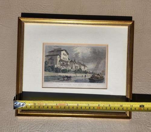ANTIQUE 1820S SHEPHERD DESIGN AND RADCLIFF ENGRAVED PRINT WITH SOME HAND COLOURING  PARK VILLAGE