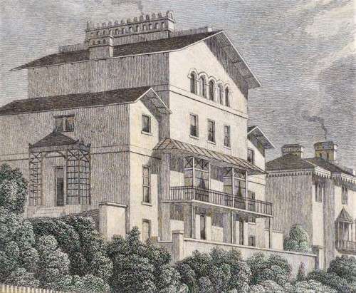 ANTIQUE 1820S SHEPHERD DESIGN AND RADCLIFF ENGRAVED PRINT WITH SOME HAND COLOURING  PARK VILLAGE