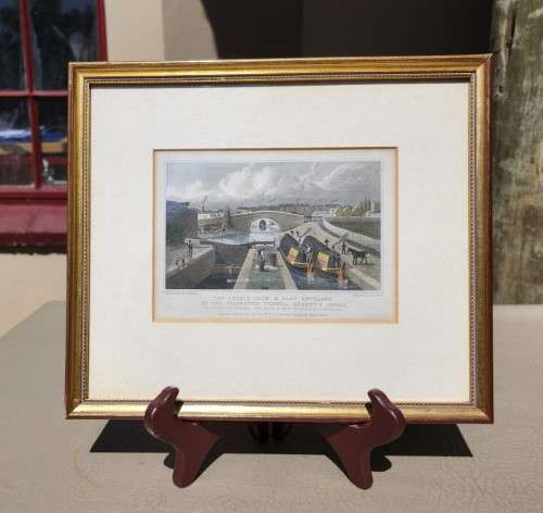 ANTIQUE 1820S SHEPHERD DESIGN AND HAVELL ENGRAVED PRINT WITH SOME HAND COLOURING  ISLINGTON TUNNEL