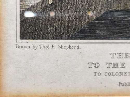 ANTIQUE 1820S SHEPHERD DESIGN AND HAVELL ENGRAVED PRINT WITH SOME HAND COLOURING  ISLINGTON TUNNEL
