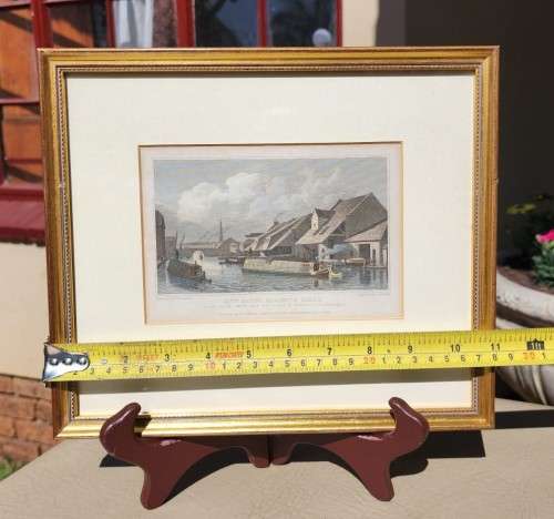 ANTIQUE 1820S SHEPHERD DESIGN AND HAVELL ENGRAVED PRINT WITH SOME HAND COLOURING  CITY BASIN REGENT