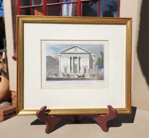 ANTIQUE 1820S SHEPHERD DESIGN AND BARBER ENGRAVED PRINT WITH SOME HAND COLOURING  CATHOLIC CHAPAL